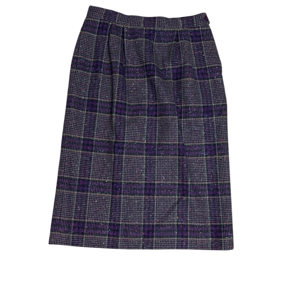 Vintage Pendleton purple plaid 100% wool skirt